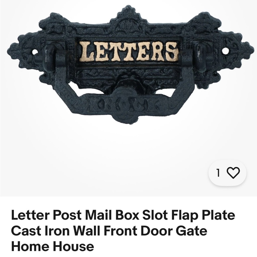 Black Cast Iron Letter Slot